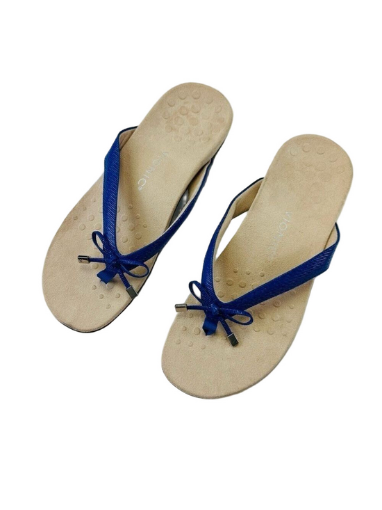 Vionic Shoes - Vionic blue slip on sandal Womens Size 12 Royal Bella II comfort thong Orthotic